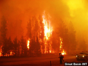 Active fire in the late afternoon.