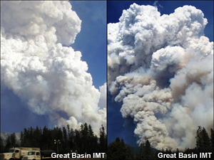 Towering pyrocumulus.