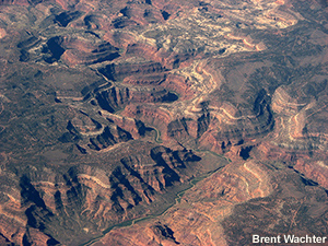 Areal photo over southeast Utah, southwest Colorado canyonlands.