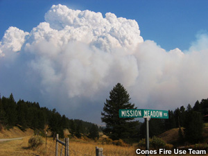 Towering pyrocumulus.