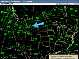 NAM80 500 hPa heights.