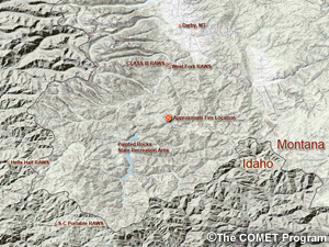 Terrain and RAWS unit location map.