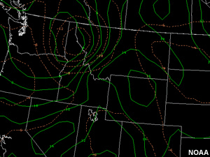 ETA 500 and 700 hPa temperatures, 00utc, 17 Aug 03.